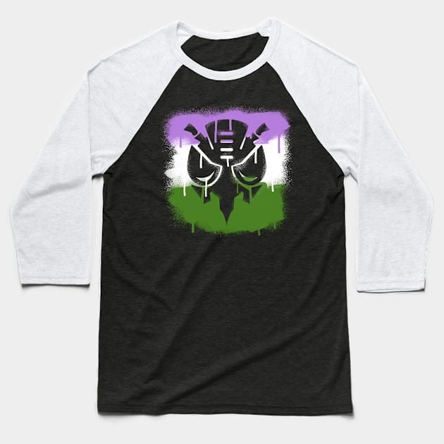 Genderqueer Predacon Baseball T-Shirt by candychameleon